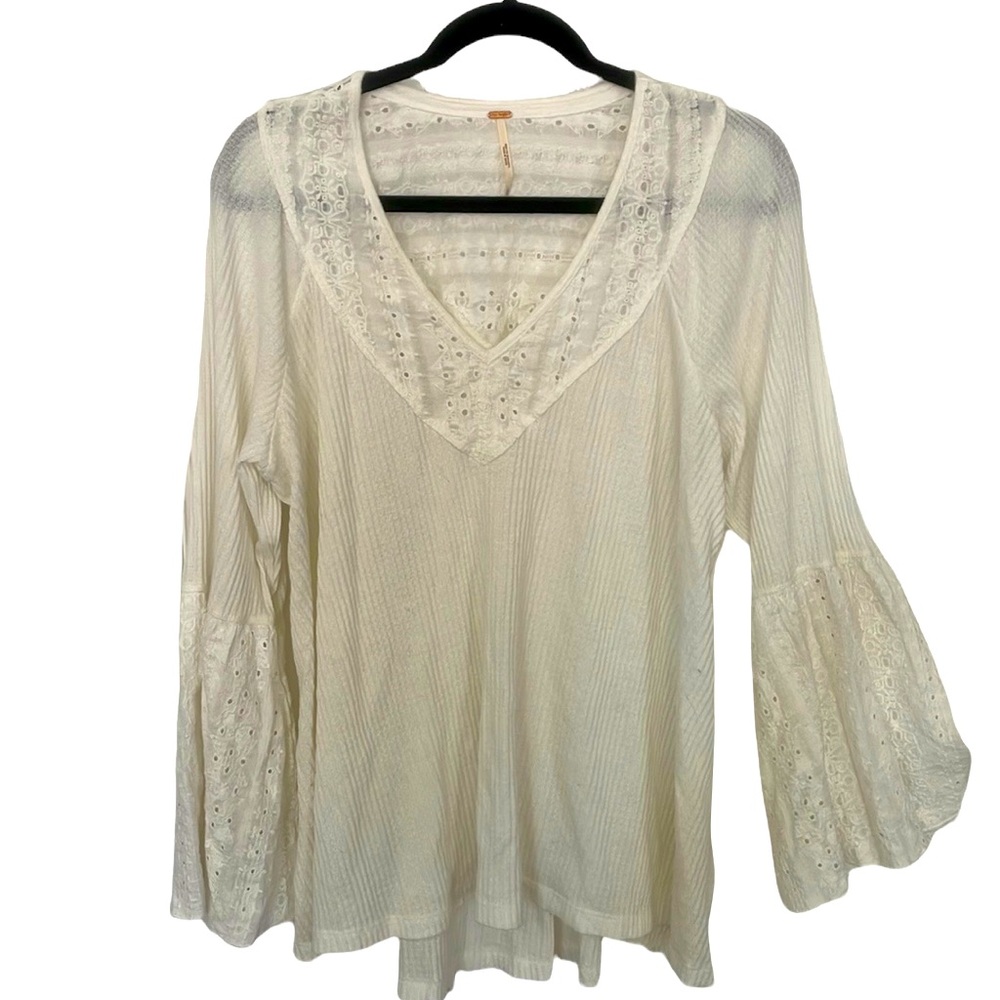 Free People Long Sleeve Lace Tunic Style Shirt Large